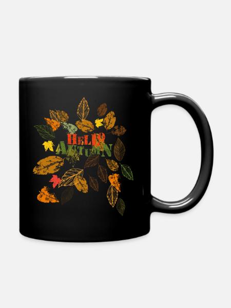 Hallo Herbst - Tasse einfarbig - Schwarz