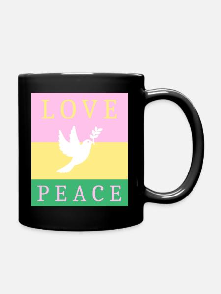 Love and peace - Tasse einfarbig - Schwarz