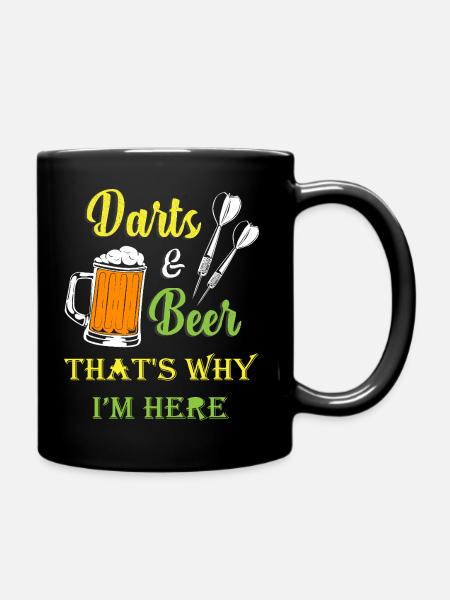Dart Dartboard Dartpfeil - Tasse einfarbig - Schwarz