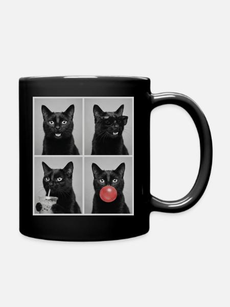 Katzen schwarze Katze - Tasse einfarbig - Schwarz