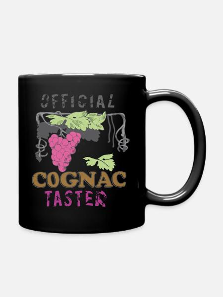 Cognac Weintraube - Tasse einfarbig - Schwarz