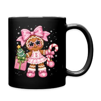 Weihnachten Stylishes Lebkuchen Girlie - Tasse einfarbig - Schwarz - Rechts