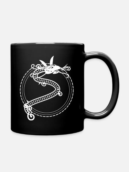 Mandala Drache - Tasse einfarbig - Schwarz