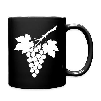 Weiße Weinrebe Weintrauben Geschenk Weintrinker  - Tasse einfarbig - Schwarz - Rechts