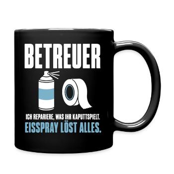 Betreuer Shirt – Repariere, was ihr kaputtspielt - Tasse einfarbig - Schwarz - Rechts