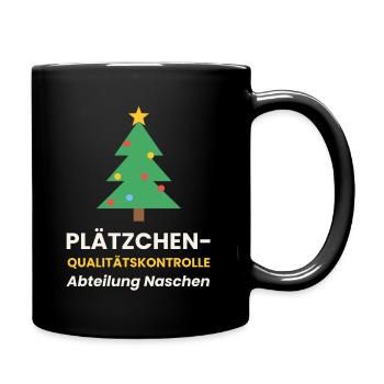 Plätzchen Qualitätskontrolle Weihnachten Shirt - Tasse einfarbig - Schwarz - Rechts