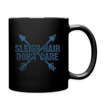 Lustiges Weihnachtsschlitten-Haar interessieren sich nicht Geschenk-Idee - Tasse einfarbig - Schwarz - Rechts
