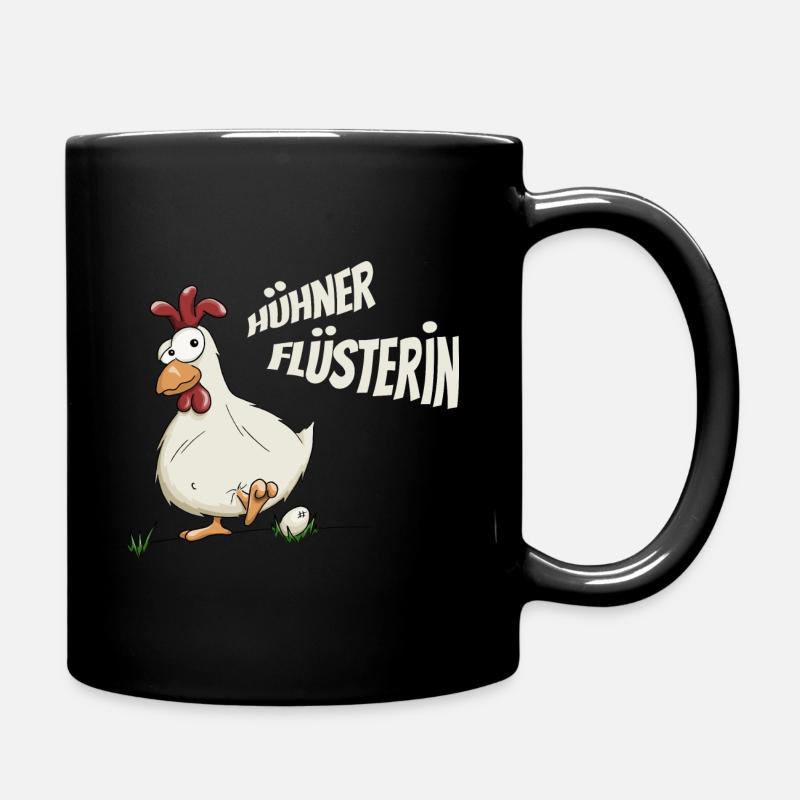 forsches Huhn Hühner-Flüsterin Bäuerin Geschenk - Tasse einfarbig - Schwarz
