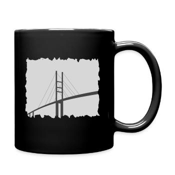 Ausgefranste Rügenbrücke - Tasse einfarbig - Schwarz - Rechts