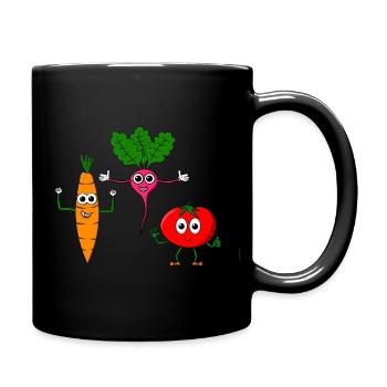 Légumes - trois légumes cool - Mug uni - noir - Droite