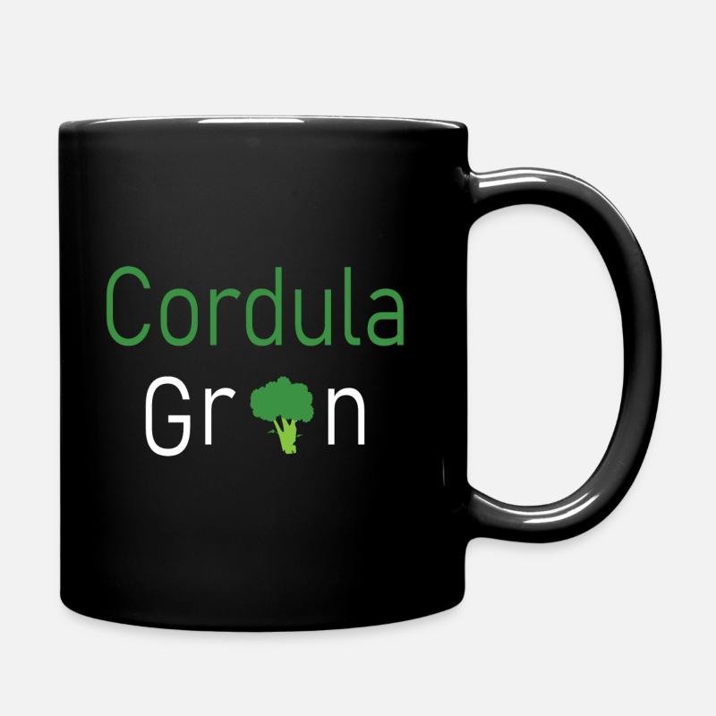 Cordula Grün mit Brokkoli 3-farbig hell - Tasse einfarbig - Schwarz