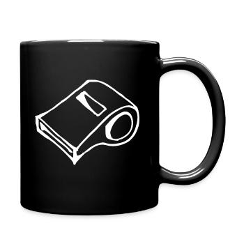 Trillerpfeife Fussball Trainer Geschenkidee - Tasse einfarbig - Schwarz - Rechts