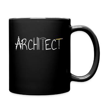 Architect Architect Skyline Gift Vintage - Full Colour Mug - black - Right