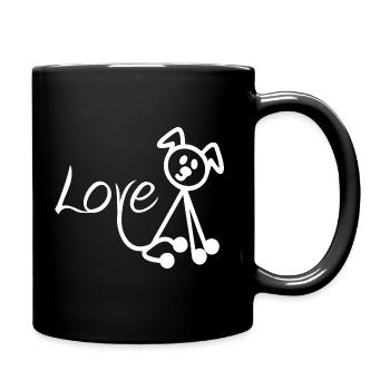 Amour des chiens - Mug uni - noir - Droite