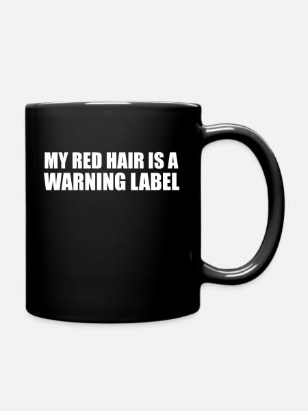 Red hair warning redhead - Full Colour Mug - black