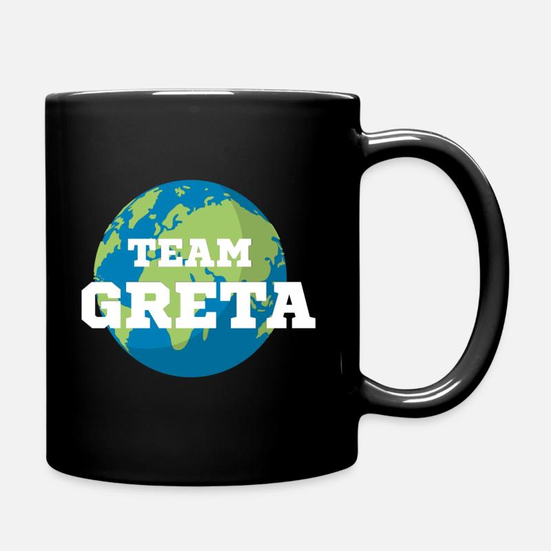 Team Greta weiss Erde - Tasse einfarbig - Schwarz