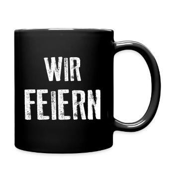 Wir feiern Junggesellenabschied - Tasse einfarbig - Schwarz - Rechts
