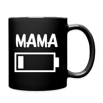 Mama - la batterie est vide - Mug uni - noir - Droite