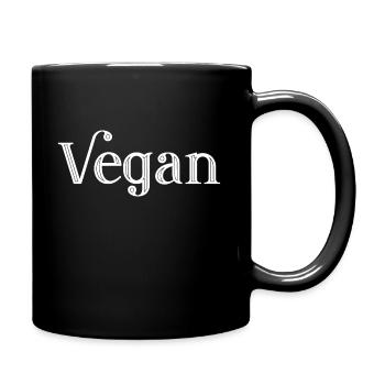 VEGAN - Veganerin - Veganer - tierlieb - Tasse einfarbig - Schwarz - Rechts