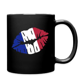 Frankreich - Tasse einfarbig - Schwarz - Rechts