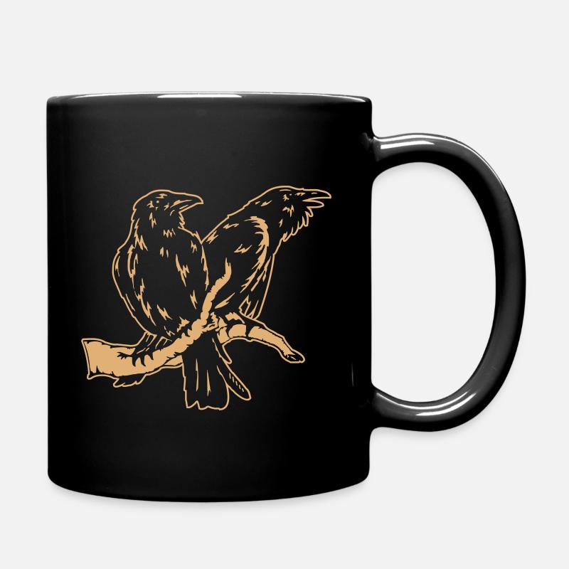 Hugin und Munin 01 invers - Tasse einfarbig - Schwarz