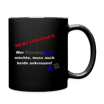 Schwarz-Blau wählen - Tasse einfarbig - Schwarz - Rechts