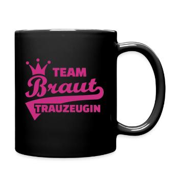 Team Braut - Tasse einfarbig - Schwarz - Rechts