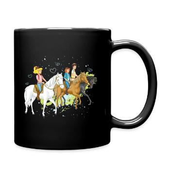 Bibi und Tina 'Freunde reiten aus' - Tasse einfarbig - Schwarz - Rechts