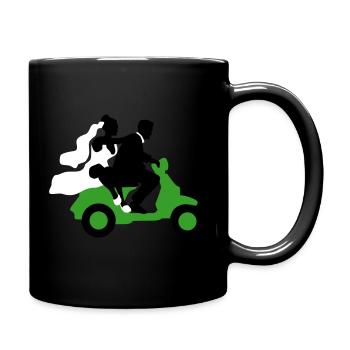 Hochzeit Motorroller Flitterwochen 09_2016 - Tasse einfarbig - Schwarz - Rechts