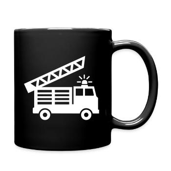 Feuerwehr - Tasse einfarbig - Schwarz - Rechts