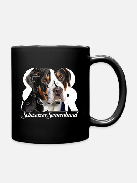 Grosser Schweizer Sennenhund - Tasse einfarbig - Schwarz