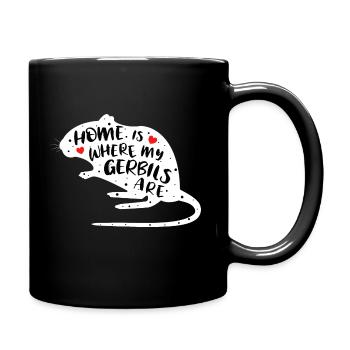 Rennmaus | Süßer Spruch | Wüstenrennmaus - Tasse einfarbig - Schwarz - Rechts