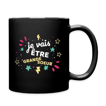 Je vais être grande soeur - Mug uni - noir - Droite