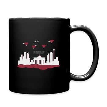 Berliner Luft - Berliner Skyline mit Love Ballons - Tasse einfarbig - Schwarz - Rechts