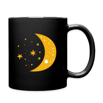 Moon and stars gift kids fashion outer space - Full Colour Mug - black - Right