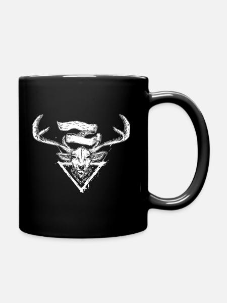 Vintage Deer Trophy - Full Colour Mug - black