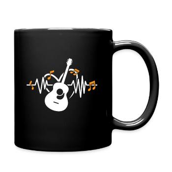 Akustische Gitarre Gitarrist Gitarristin - Tasse einfarbig - Schwarz - Rechts