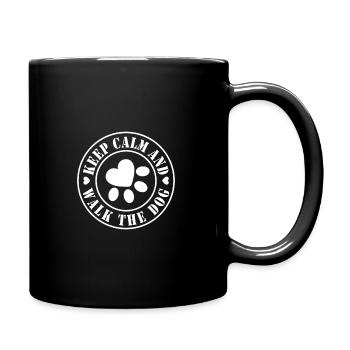 Keep calm and walk the dog - Full Colour Mug - black - Right