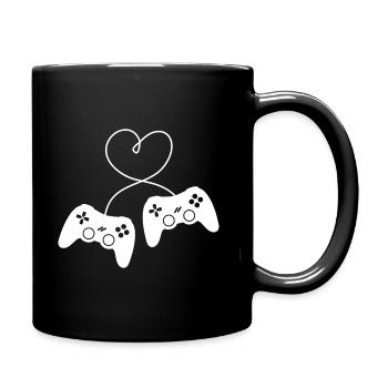 Valentinstag Liebe Controller Herz Liebe Freundin - Tasse einfarbig - Schwarz - Rechts