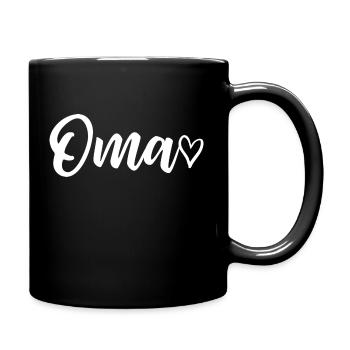Oma - Geschenk Oma Großmutter Geburtstag - Tasse einfarbig - Schwarz - Rechts