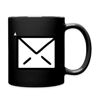 Brief Briefsymbol letter icon envelope Nachricht - Tasse einfarbig - Schwarz - Rechts
