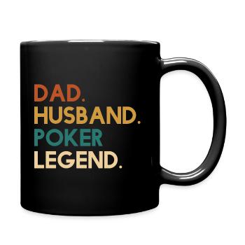 dad husband poker legend - Tasse einfarbig - Schwarz - Rechts