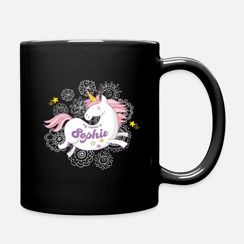 Vorname Sophie Einhorn Geschenk - Tasse einfarbig - Schwarz