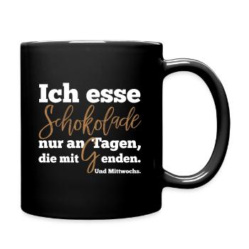 Schokolade - Tasse einfarbig - Schwarz - Rechts