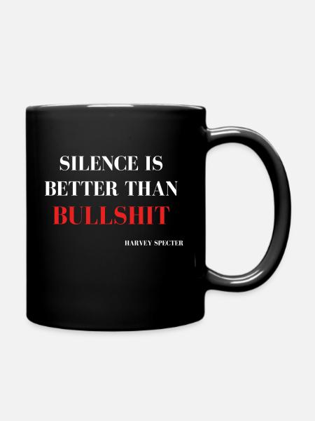 Silence is better than bullshit gift - Full Colour Mug - black