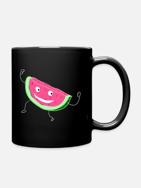 Melone Melonen Wassermelone - Tasse einfarbig - Schwarz