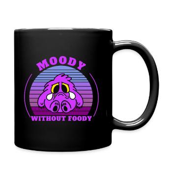 Moody ohne Foody - lustige süße Cartoon-Design - Tasse einfarbig - Schwarz - Rechts
