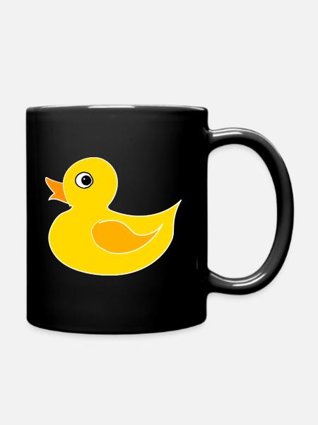 Duck Duck Squeaky Duck Quak - Full Colour Mug - black