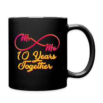 10th wedding anniversary - Full Colour Mug - black - Right