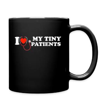 I Love Tiny Patients Pediatric Pediatric pediatrics - Full Colour Mug - black - Right